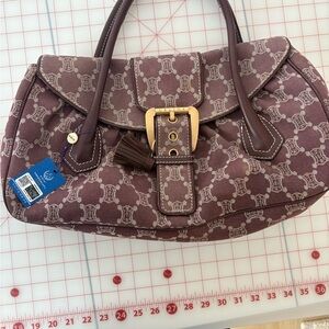 Celine Purple and Brown Shoulder Bag